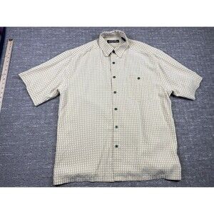 Men’s Xl Axis Golf Collections Yellow Checkered Plaid Short Sleeve Shirt Button